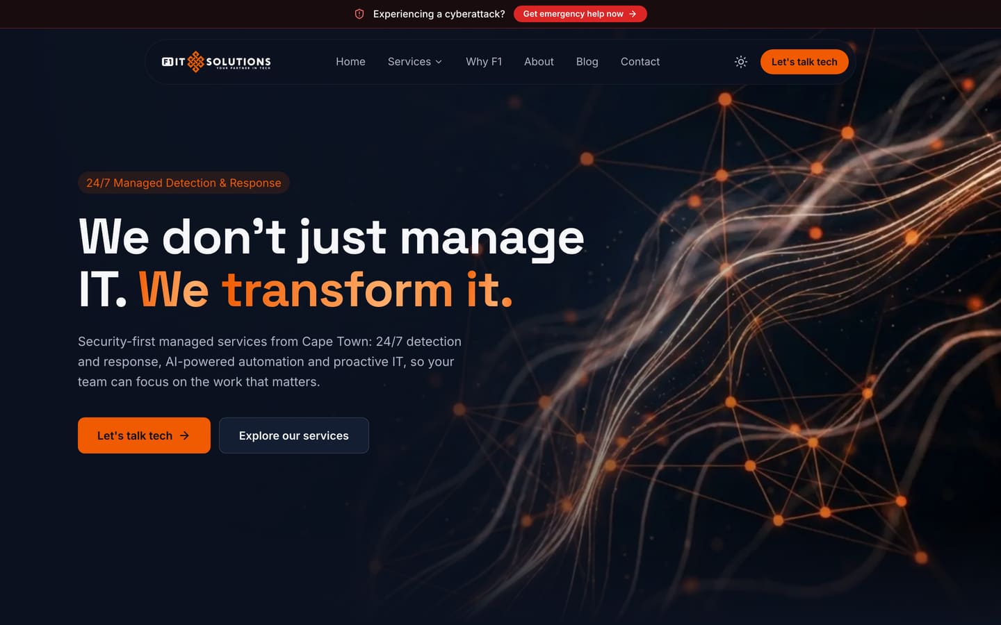 The F1 IT Solutions corporate homepage.